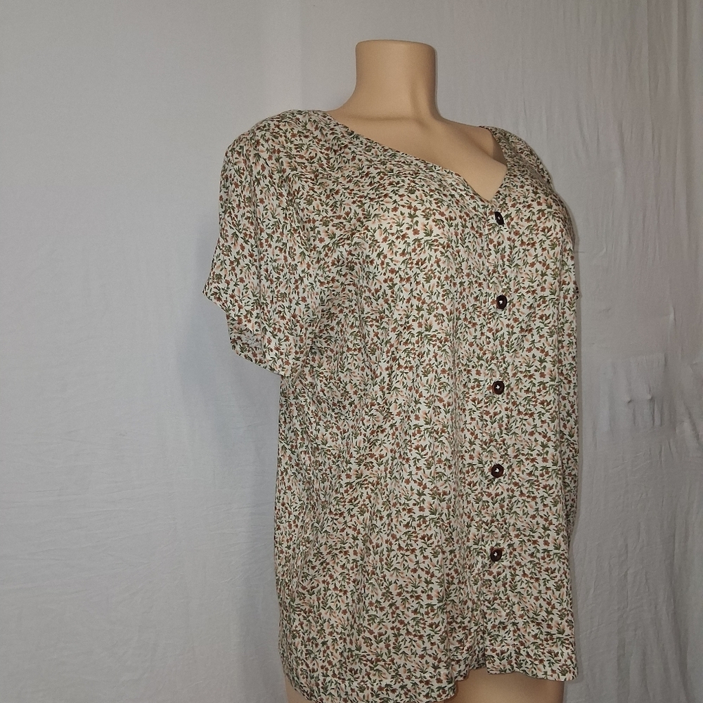 Bytavi New Multicolor Floral Button Down Shirt Womem Sixe Xl — image 5 of 8